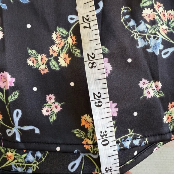 For Love & Lemons Floral Satin Mini Dress XS Lace Puff Sleeve Retail $239 - Picture 15 of 15